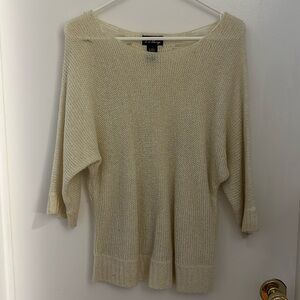 3/4 sleeve cream sweater